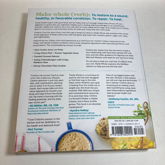 Made Whole Cookbook By Cristina Curp 145 Keto Paleo Recipes - Picture 2 of 11